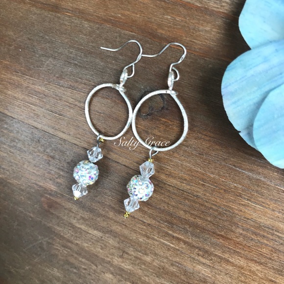 White Swarovski sterling silver earrings - Picture 5 of 7